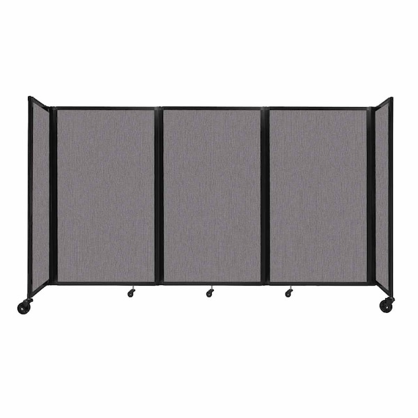 Versare Room Divider 360 Folding Portable Partition 8'6" x 5' Slate Fabric 1160319 - main